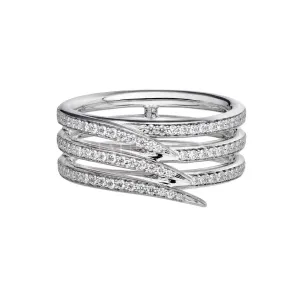 Shaun Leane Armis 18ct White Gold Diamond Pave Triple Row Ring
