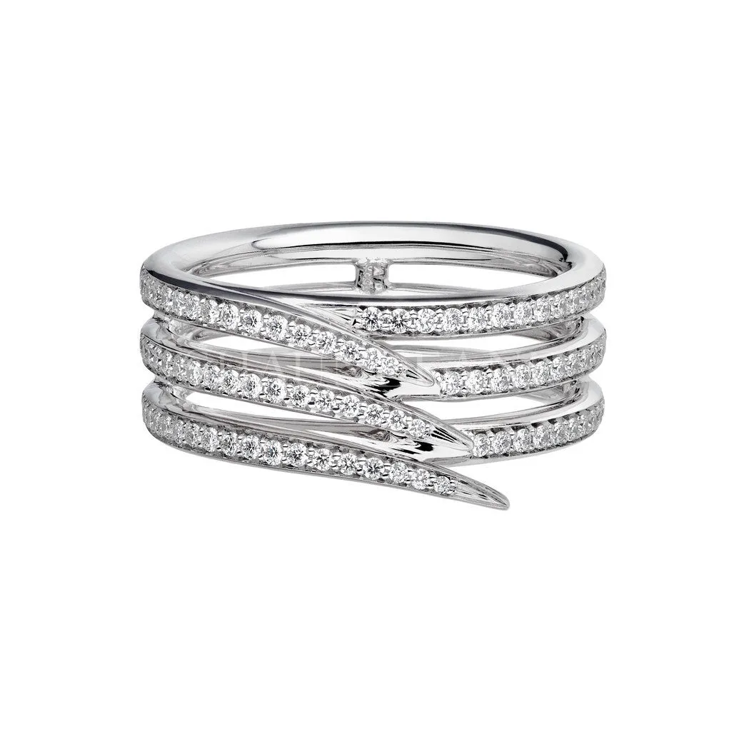 Shaun Leane Armis 18ct White Gold Diamond Pave Triple Row Ring