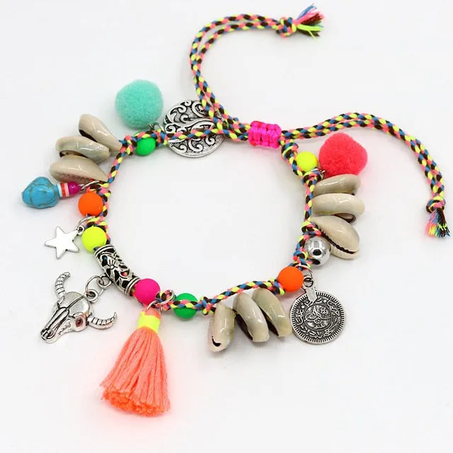 Shell Anklets for Women Boho Foot Jewelry Beach Barefoot Sandals ankle bracelet leg Female Tassel Ankle strap Dropshipping