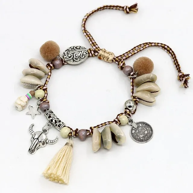 Shell Anklets for Women Boho Foot Jewelry Beach Barefoot Sandals ankle bracelet leg Female Tassel Ankle strap Dropshipping