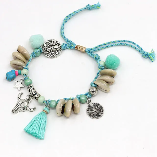 Shell Anklets for Women Boho Foot Jewelry Beach Barefoot Sandals ankle bracelet leg Female Tassel Ankle strap Dropshipping
