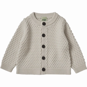 Silk FUB Ecru Baby Structure Cardigan Comfortable