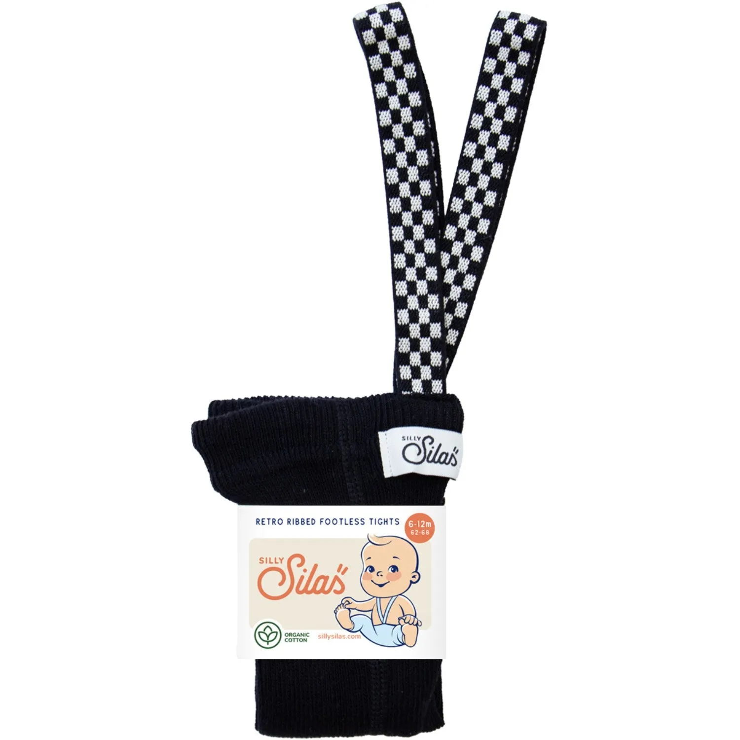 Silly Silas Classic Black Checked Footless Tights Versatile Trend