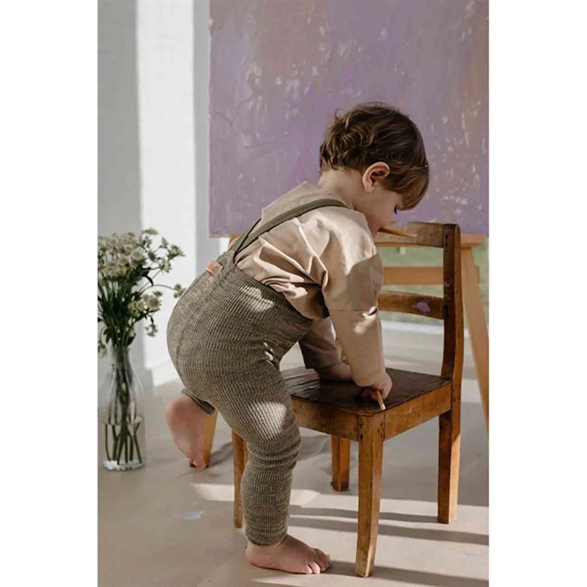 Silly Silas Footless Tights Olive Comfortable