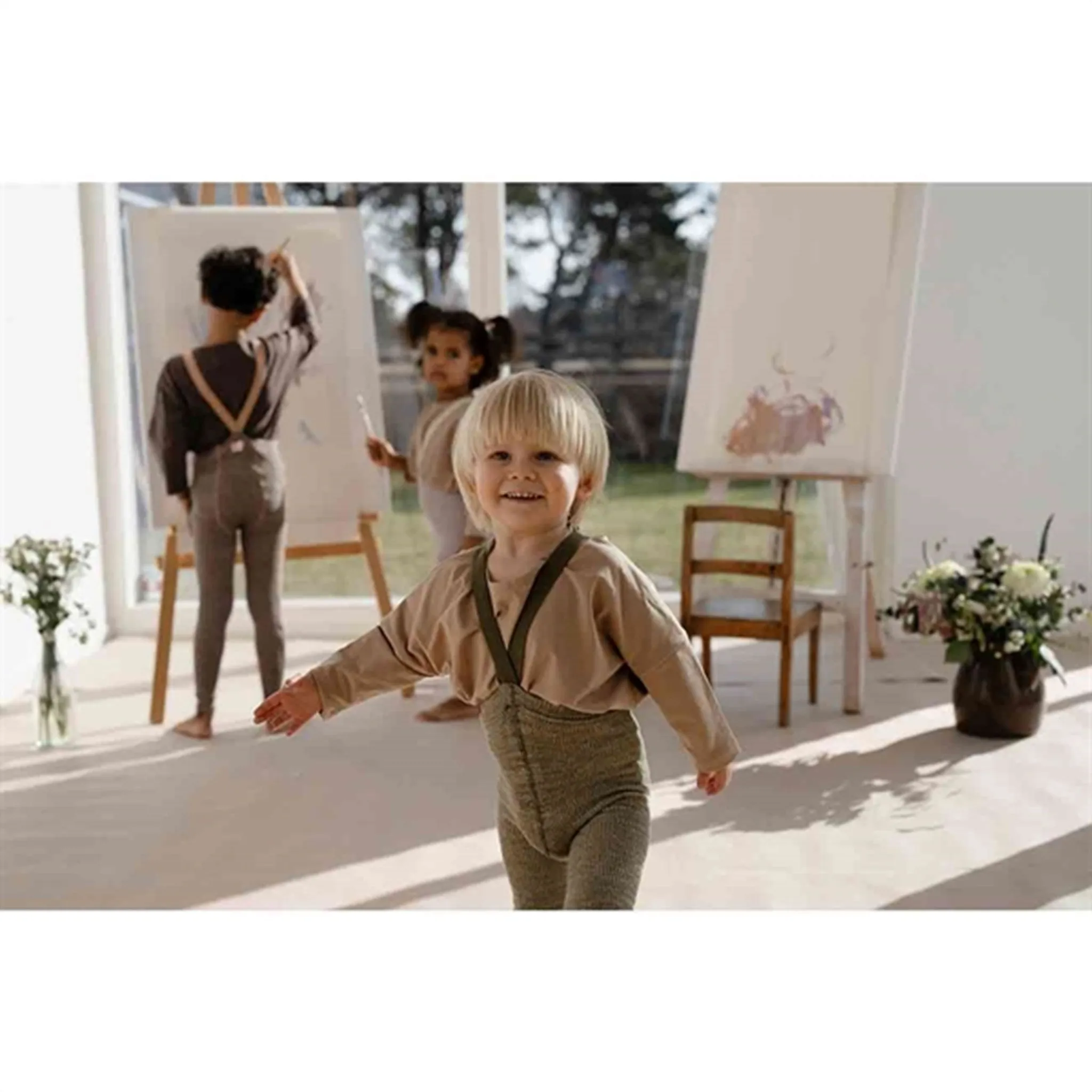 Silly Silas Footless Tights Olive Comfortable
