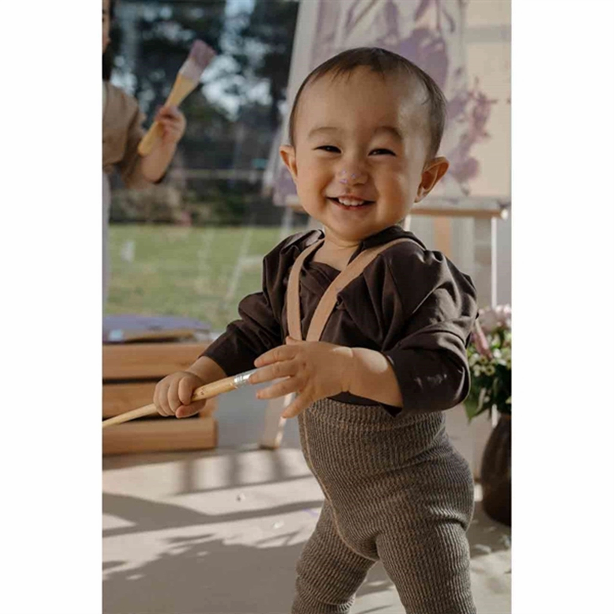 Silly Silas Footless Tights Charcoaly Brown Timeless