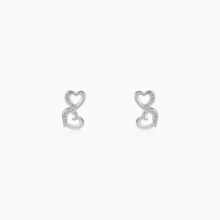 Silver Merry Heart Earrings