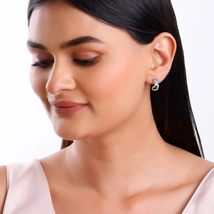 Silver Merry Heart Earrings