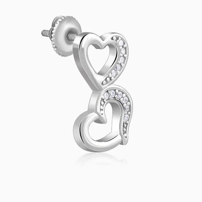 Silver Merry Heart Earrings