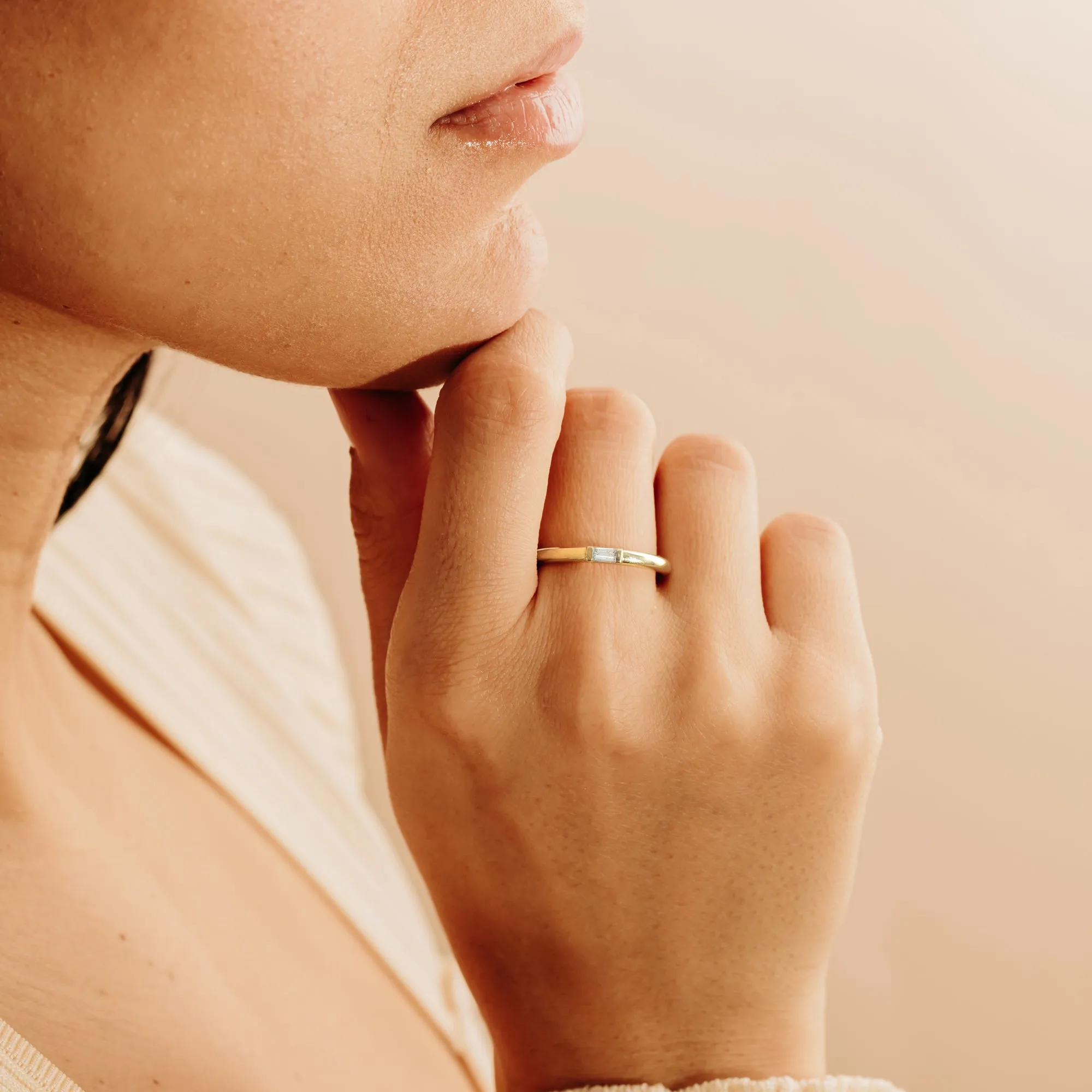Single Baguette Diamond Ring, Annie