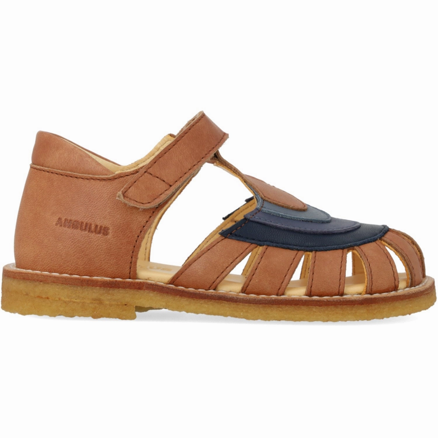 Skate shoes Angulus Tan/Navy/Indigo/Blue FAnd Colourblock Regnbuesandal Med Velcro