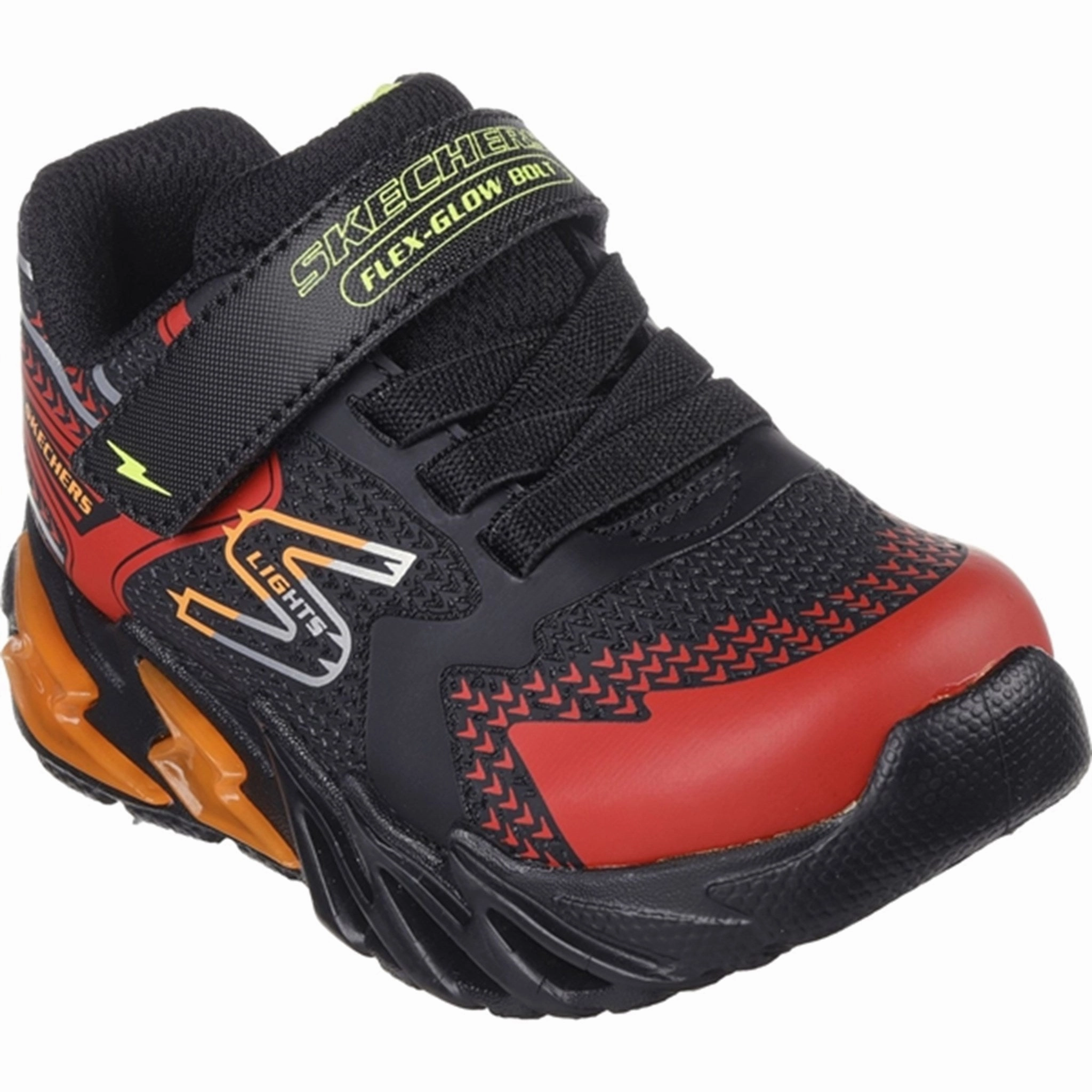 Skechers Boys Flex Glow Bolt Sneakers Black Red Trailblazer Exclusive