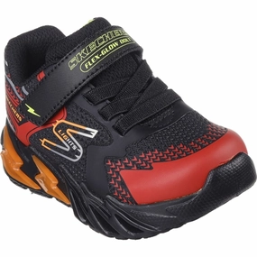 Skechers Boys Flex Glow Bolt Sneakers Black Red Exceptional Expressive
