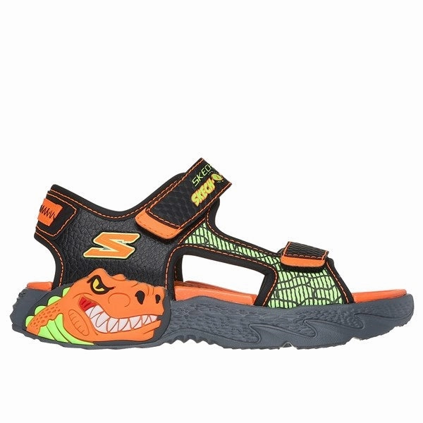 Skechers Creature Splash River Sandal Black Orange Slip-on