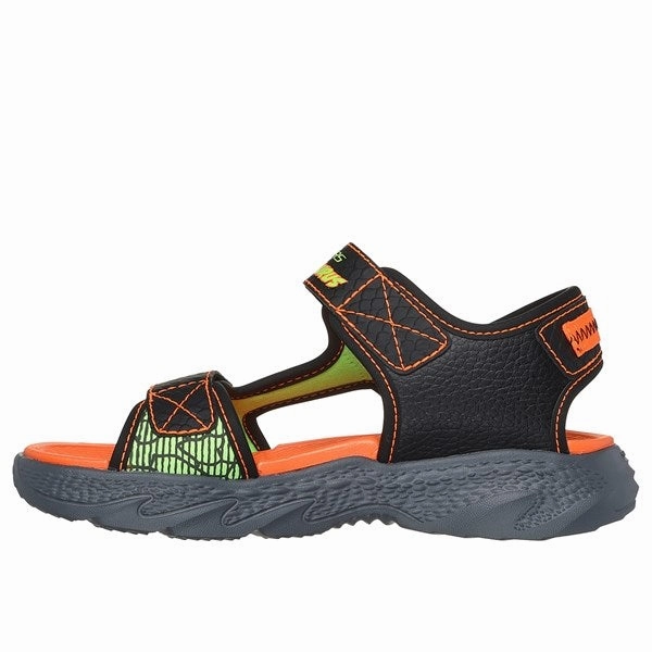 Skechers Creature Splash River Sandal Black Orange Slip-on