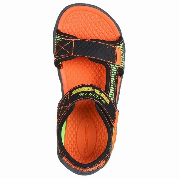 Skechers Creature Splash River Sandal Black Orange Slip-on
