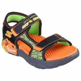 Skechers Creature Splash River Sandal Black Orange Slip-on Oxfords