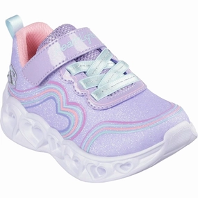 Skechers Lighted Hearts Sparkle Sneakers Lavender Multicolor Heritage Original