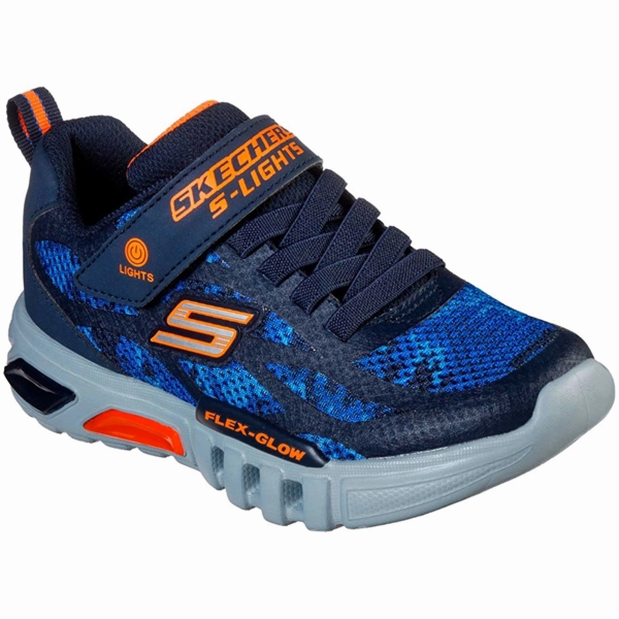 Skechers S-Lights Flex Glow Sneakers Rondler Navy/Orange Expressive Pristine