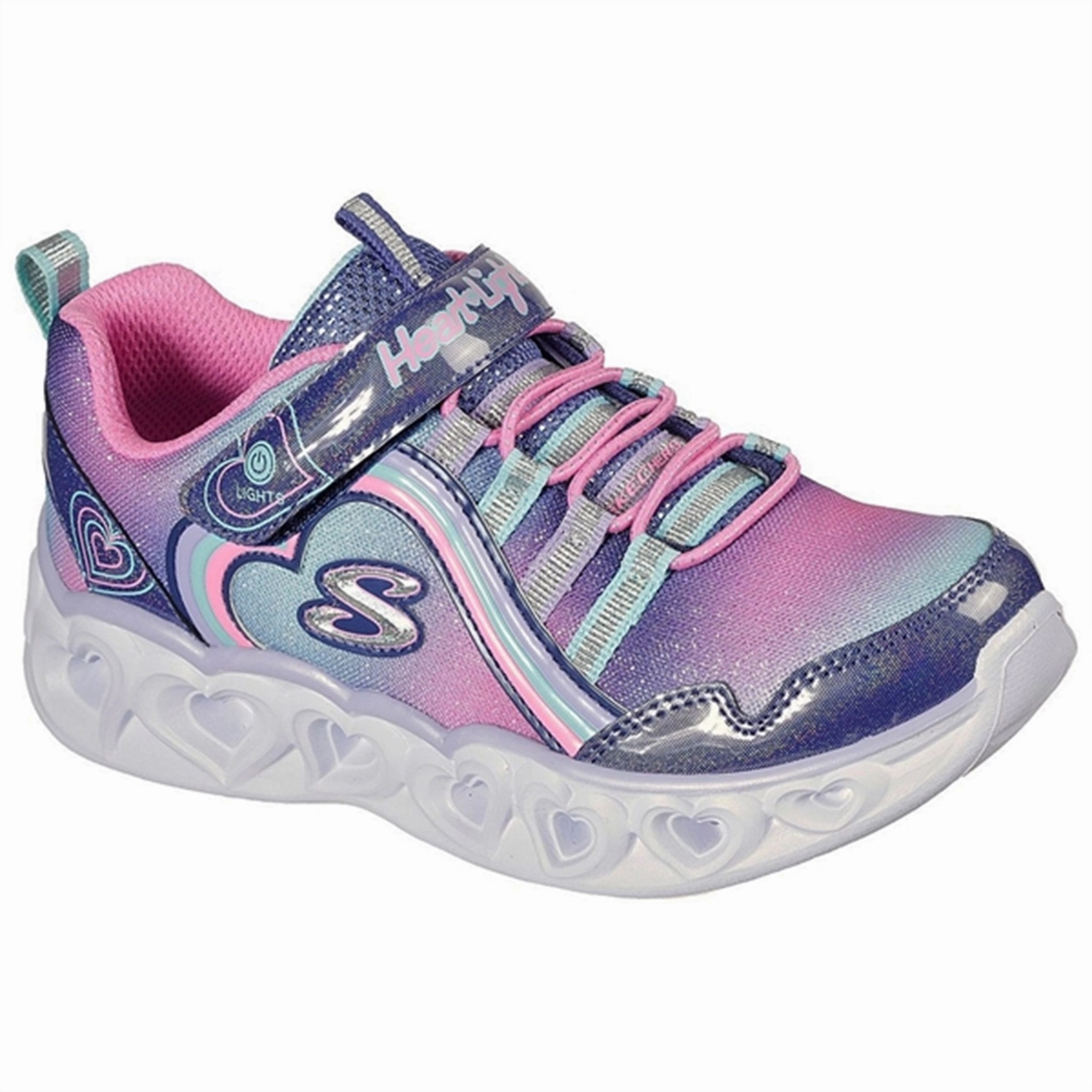 Skechers S-Lights Heart Lights Sneakers Rainbow Lux Navy Multi Perfection Gem