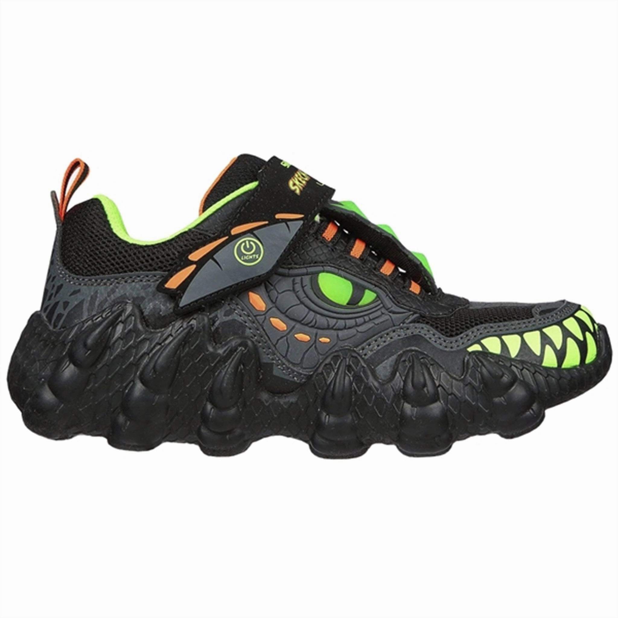 Skechers Skecho-O-Saurus Lights Sneakers Black Lime Modern Esteemed