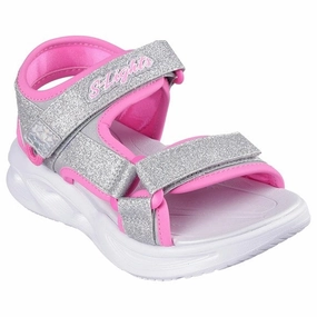 Skechers Sola Glow Sandal Silver Hot Pink Custom shoes Winter shoes