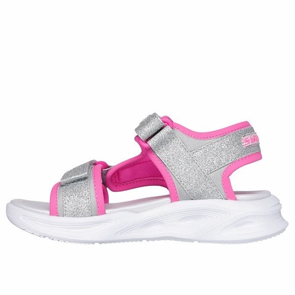 Skechers Sola Glow Sandal Silver Hot Pink Custom shoes
