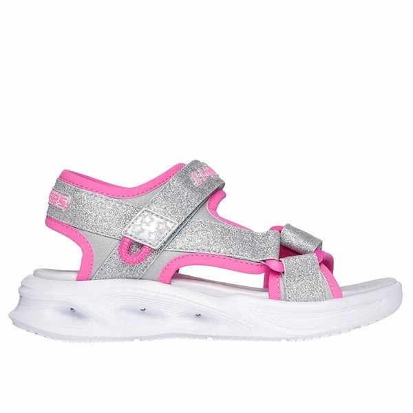 Skechers Sola Glow Sandal Silver Hot Pink Custom shoes