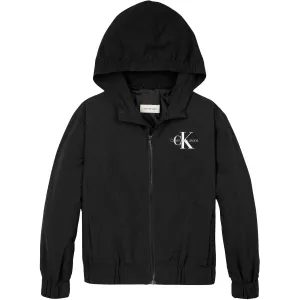 Sleek Calvin Klein Ck Black Essential Monologo Windbreaker Jacket Coveted