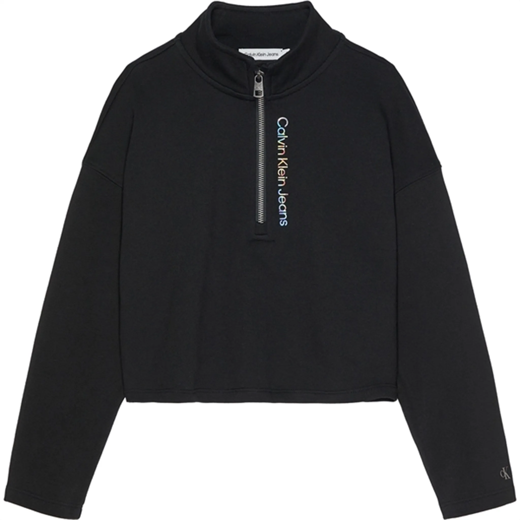 Sleek Calvin Klein Logo Zip Up Sweatshirt Black Artisanal