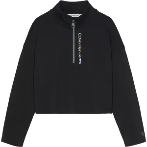 Sleek Calvin Klein Logo Zip Up Sweatshirt Black Artisanal