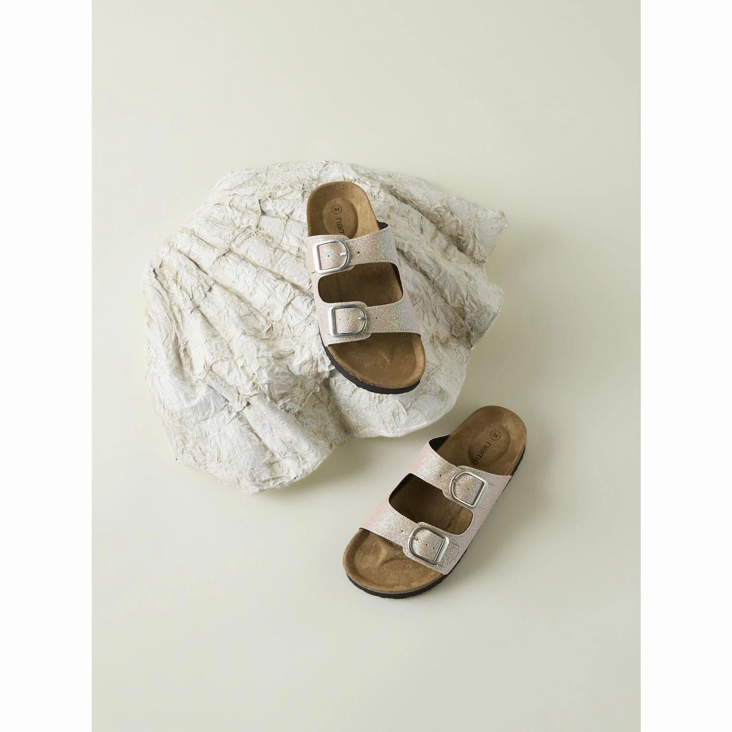 Slip-resistant Name It Cloud Dancer Small Glitter Flora Sandal