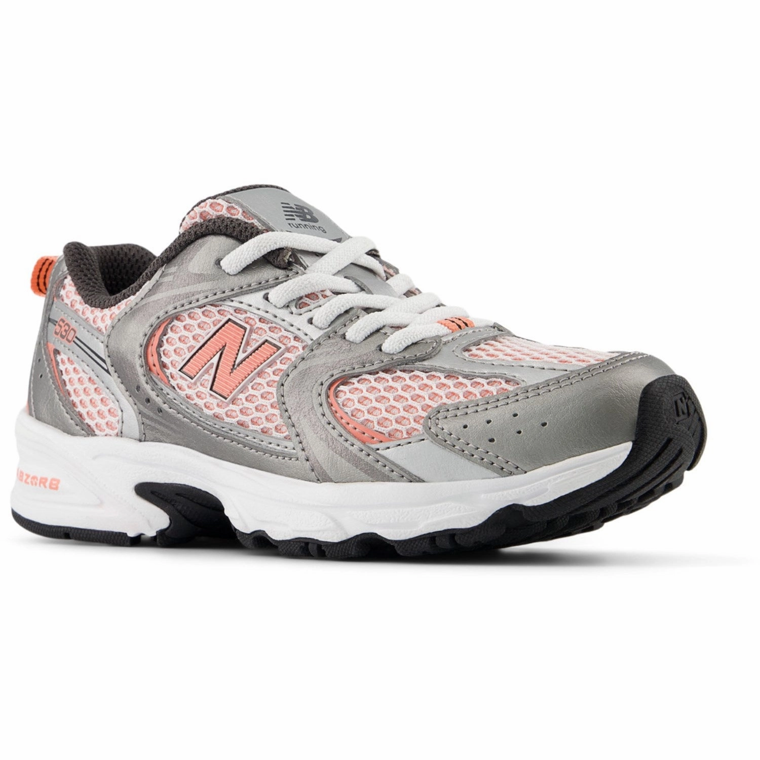 Slippers New Balance Dark Silver Metallic New Balance 530 Kids Bungee Lace