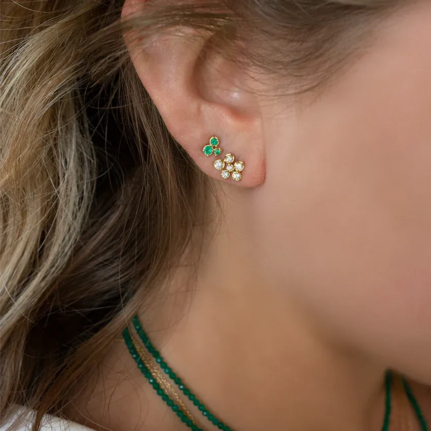 Small Flower Cluster Stud Earrings