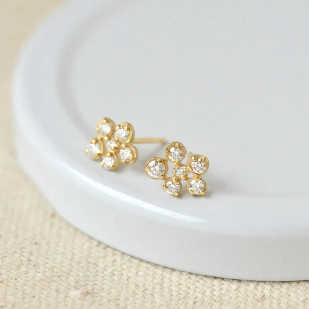 Small Flower Cluster Stud Earrings
