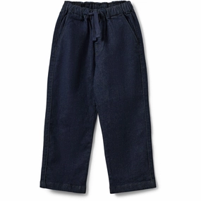 Sofie Schnoor Navy Blue Trousers Stylish Suede