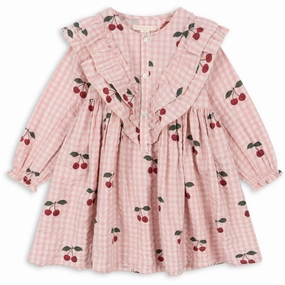 Soft Konges Sljd Cherry Check Kim Frill Dress Gots Iconic