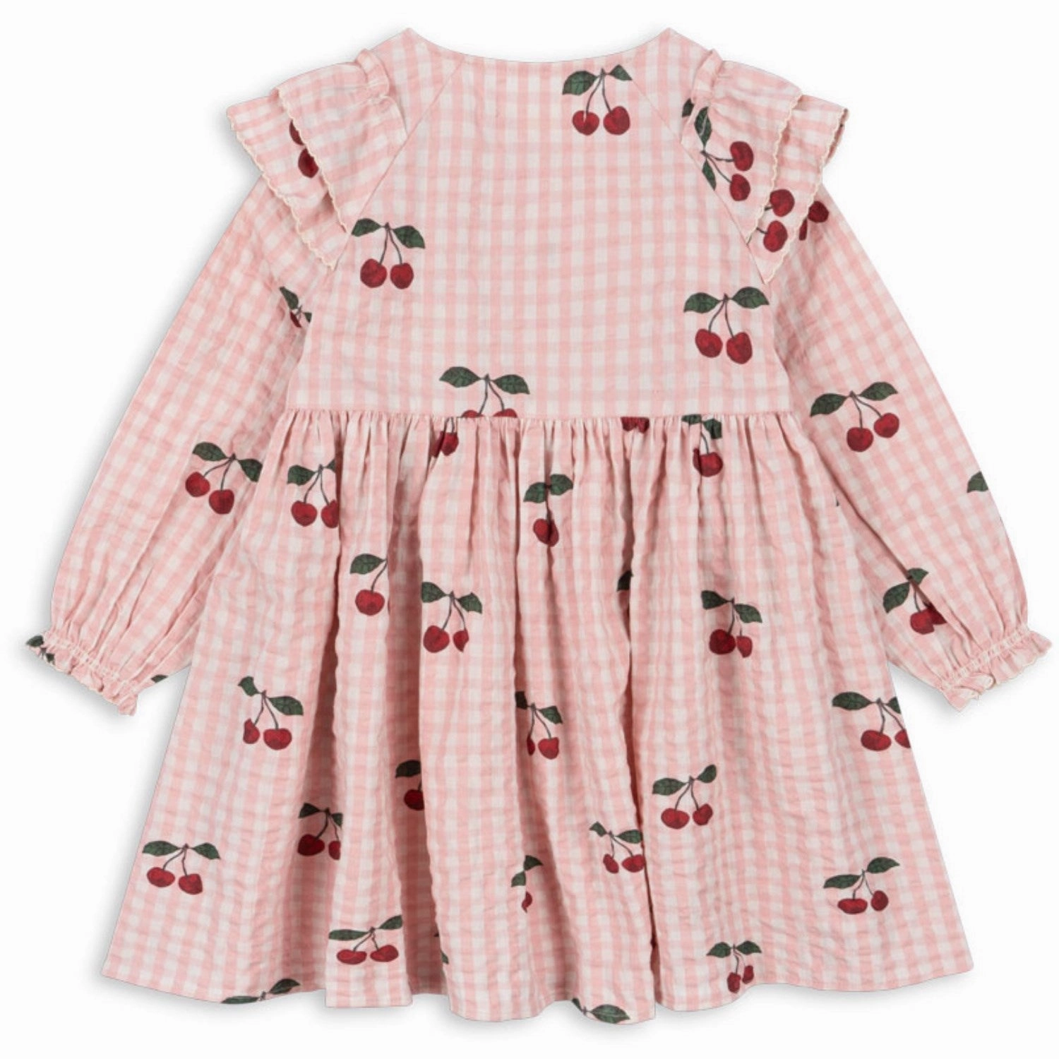Soft Konges Sljd Cherry Check Kim Frill Dress Gots
