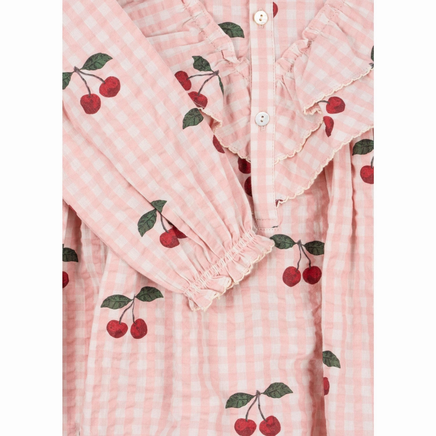 Soft Konges Sljd Cherry Check Kim Frill Dress Gots