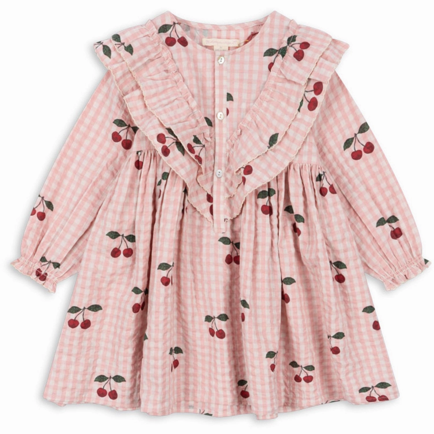 Soft Konges Sljd Cherry Check Kim Frill Dress Gots Iconic