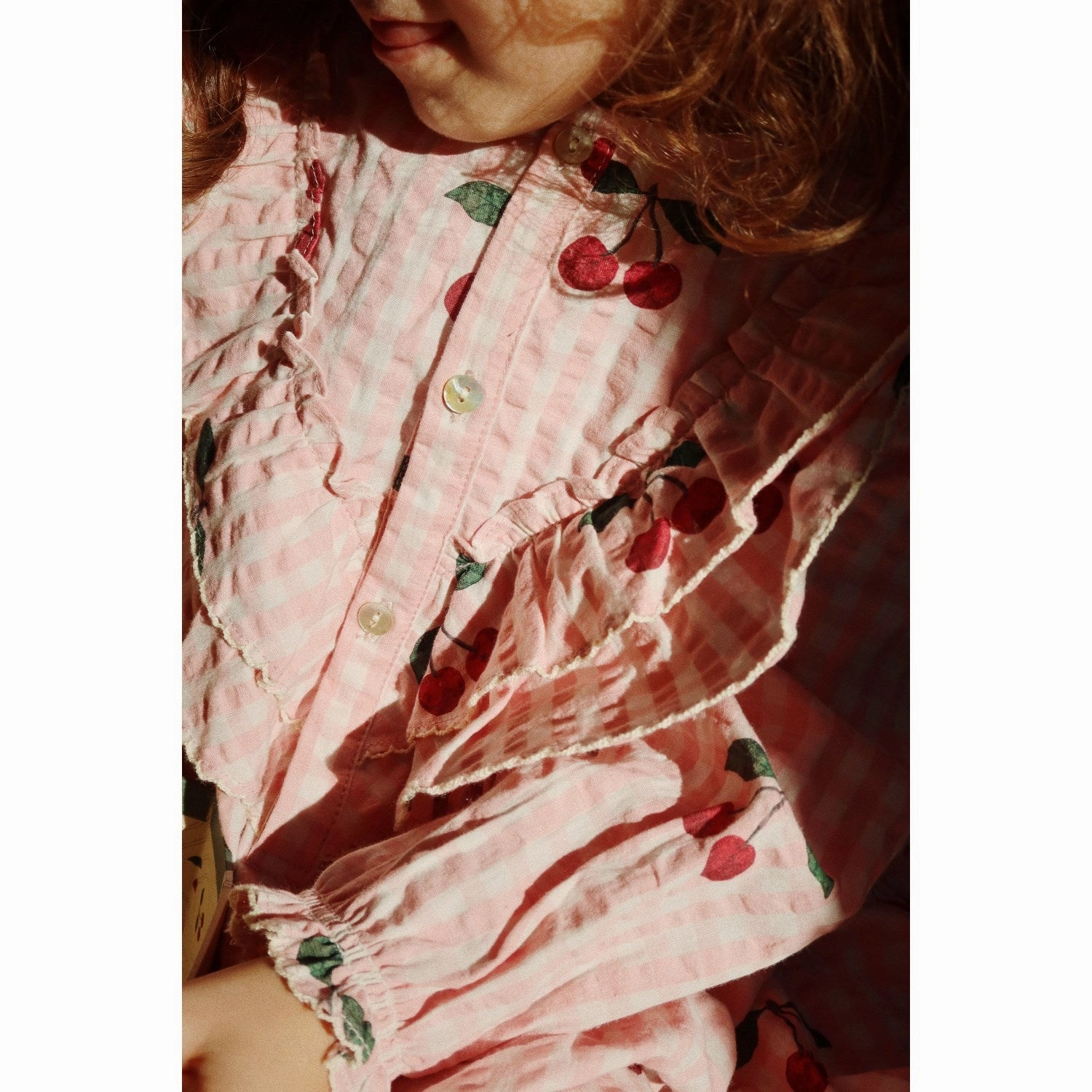 Soft Konges Sljd Cherry Check Kim Frill Dress Gots