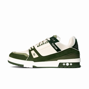 Sophisticated style Louis Vuitton Trainer Sneaker Khaki Premium leather goods