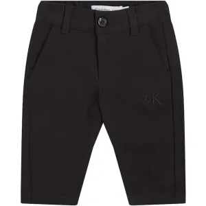 Sought-after Calvin Klein Ck Black Cotton Woven Chino Pants Grandiose