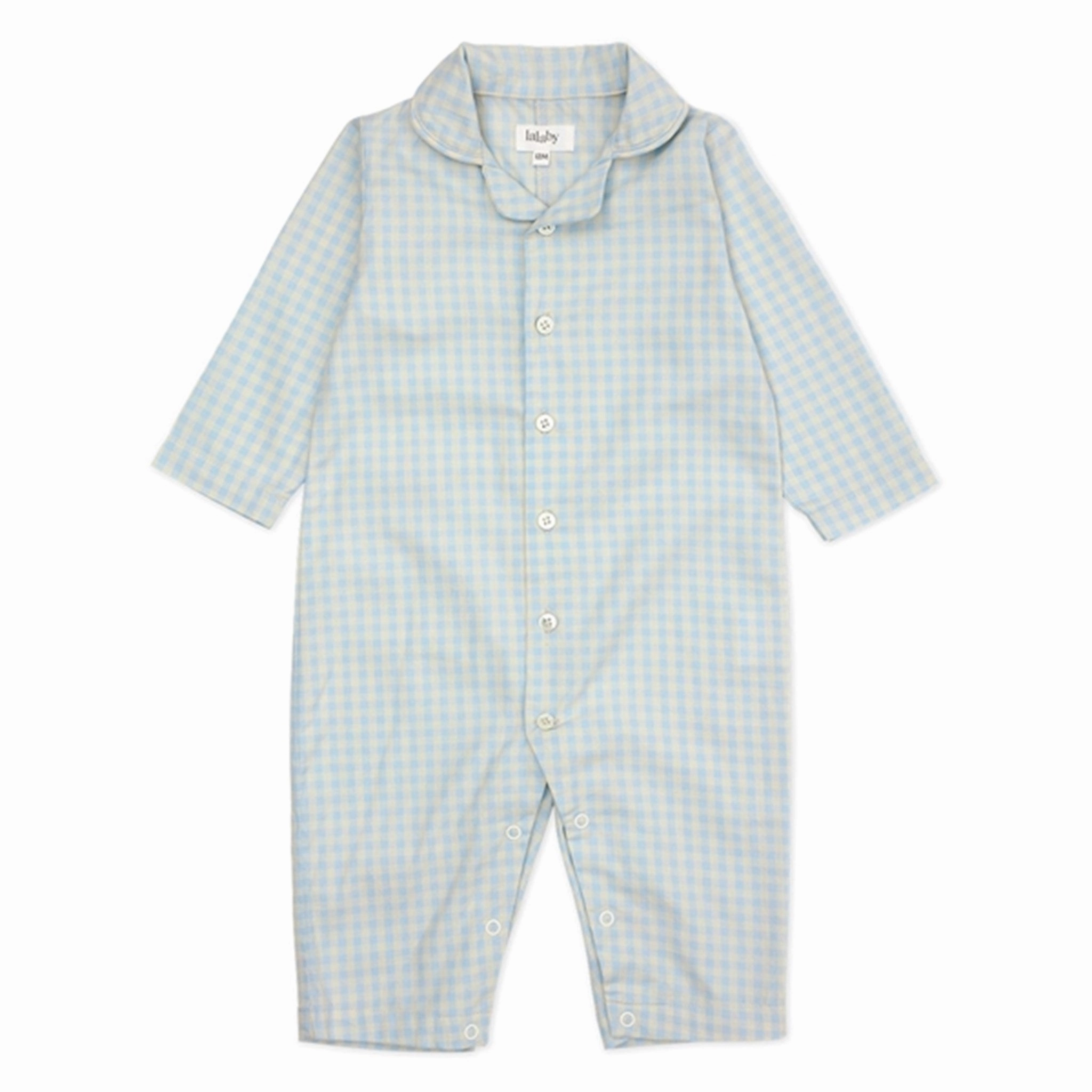 lalaby Blue Gingham Classic PJ Suit Alluring Expressive