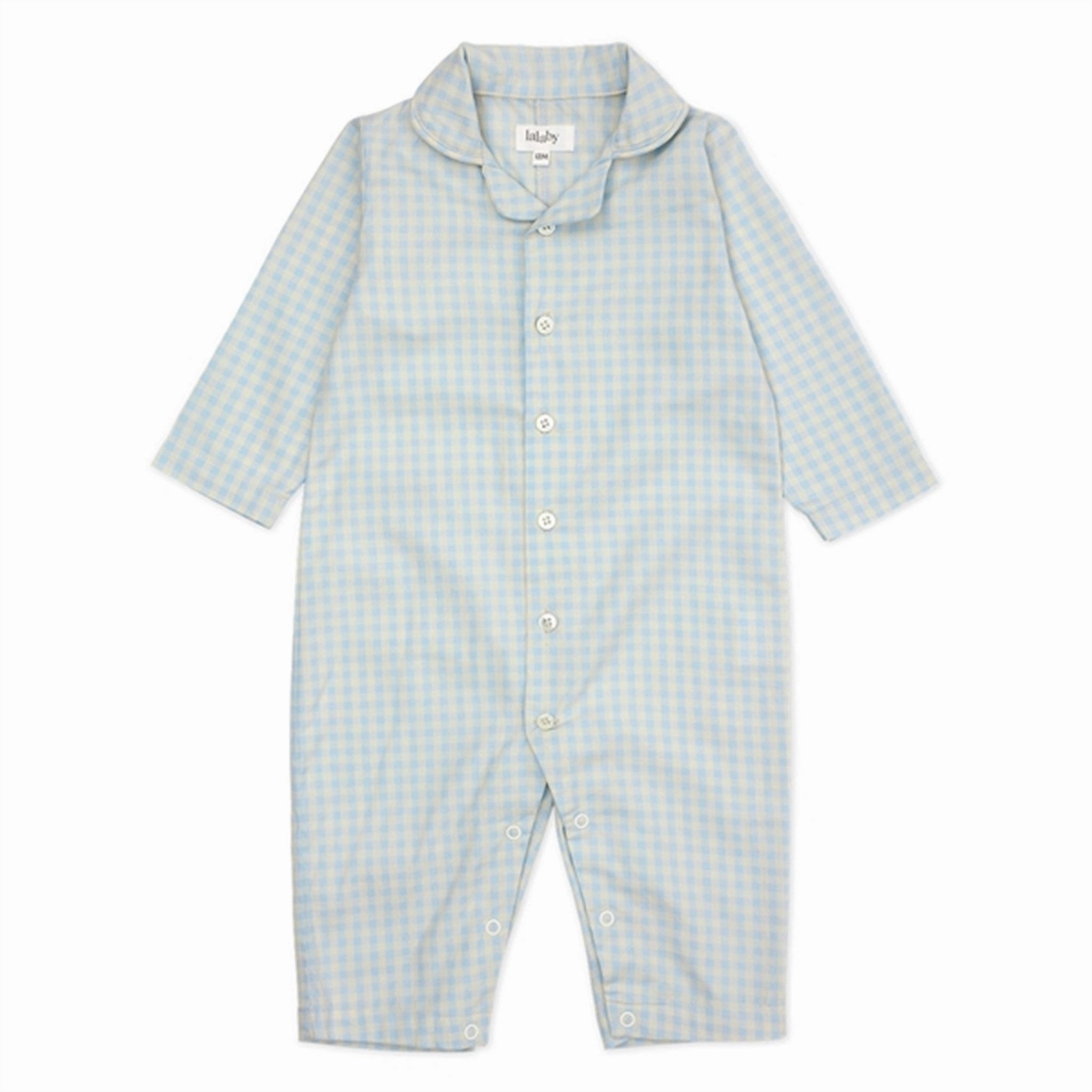 Lavish lalaby Blue Gingham Classic PJ Suit Regal