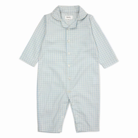 Sought-after lalaby Blue Gingham Classic PJ Suit International