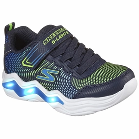 Sought-after Skechers Erupters IV Sneakers Navy Lime Charismatic