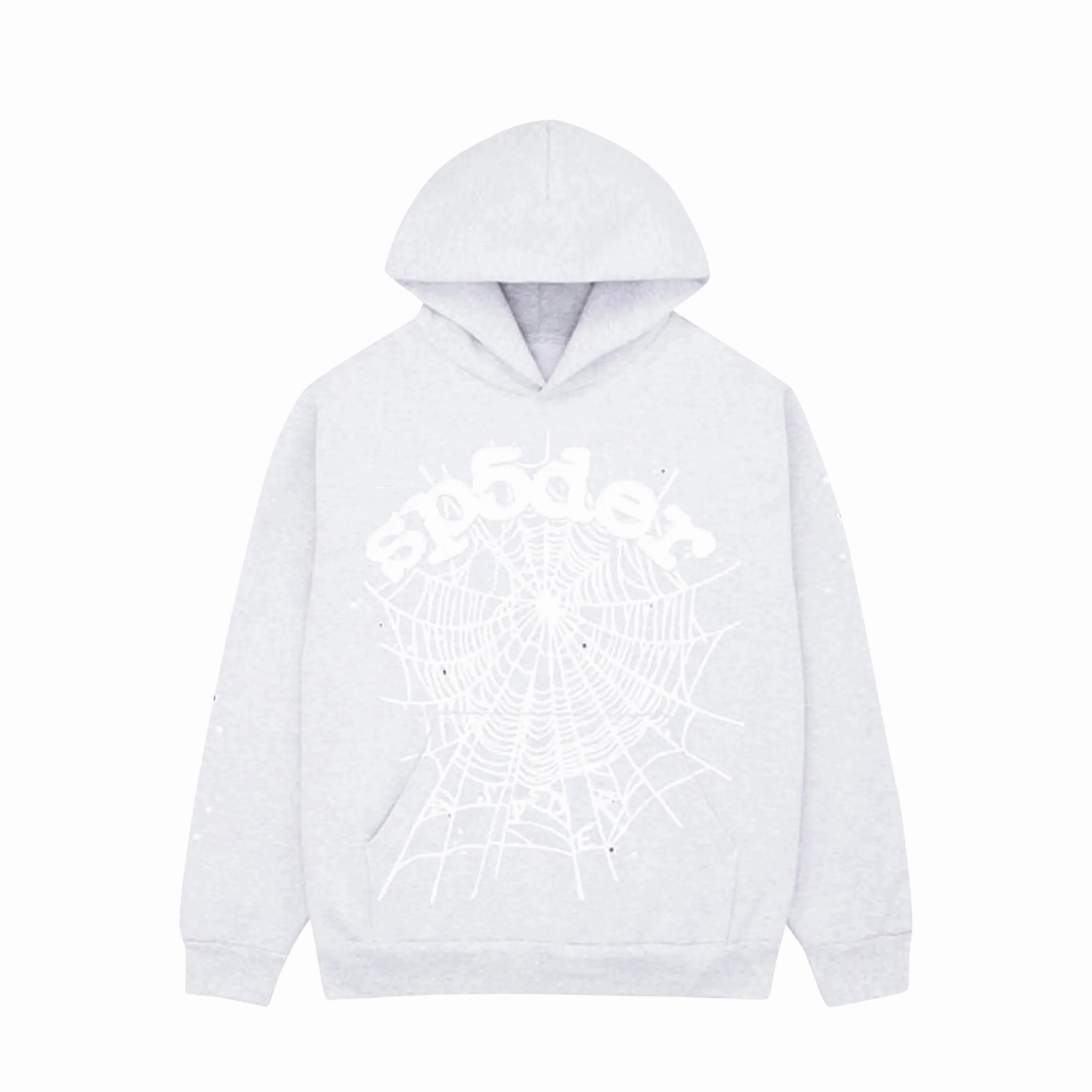 Sp5der OG Web Hoodie Heather Grey Luxury details Luxury essentials