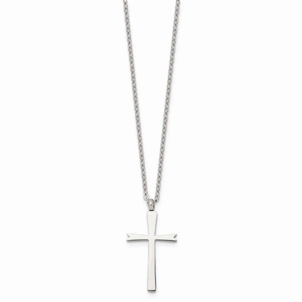 Stainless Steel Polished Cross Necklace