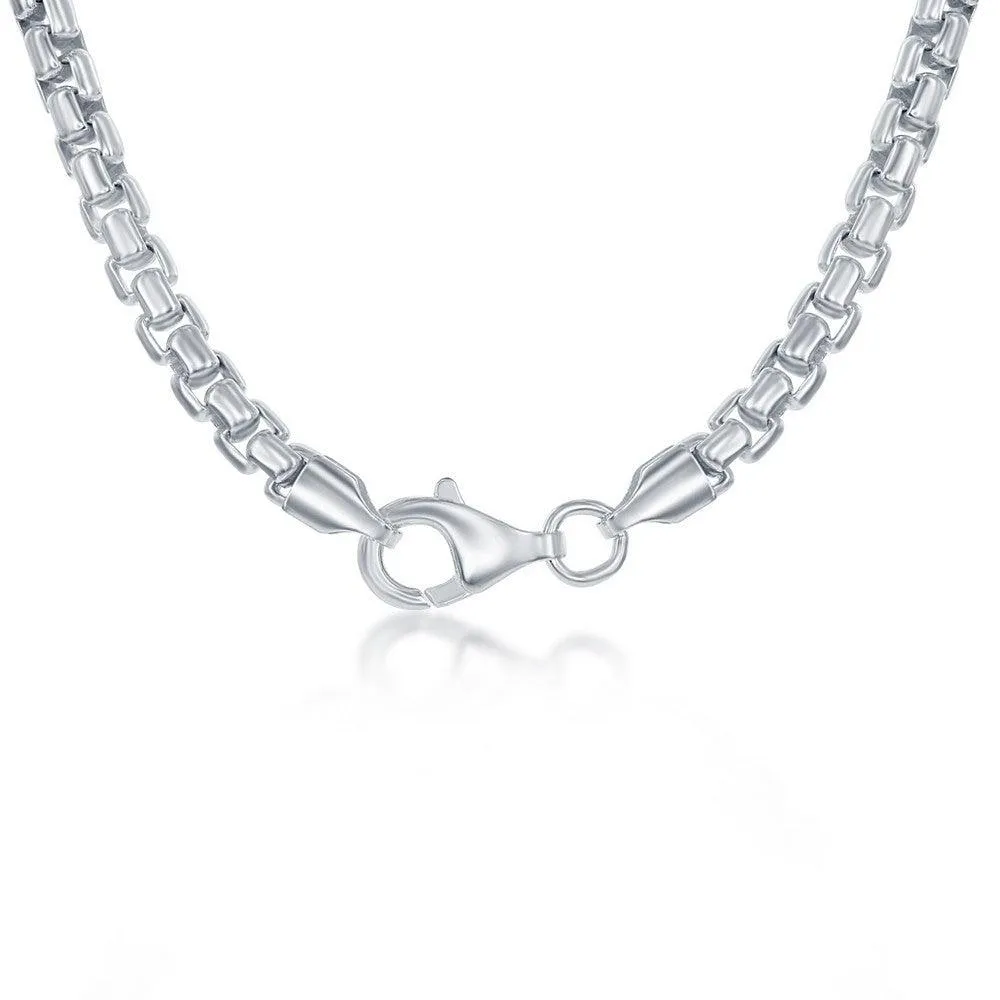 Sterling Silver 4mm Round Box Chain, 9"